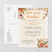 Herfst Roestige Pompoen Thanksgiving Uitnodiging (Voorkant / Achterkant)
