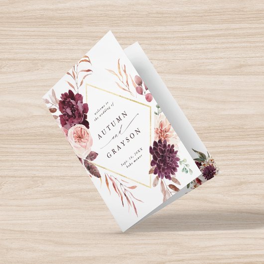 Herfst Romance Bloemen Bourgondië Trouwprogramma