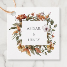 Herfst Romance Boog Bloemen Huwelijk Bedankjes Labels