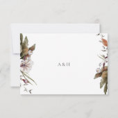 Herfst Romance Boog Bloemen Huwelijk RSVP Kaartje (Achterkant)