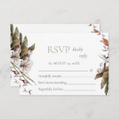 Herfst Romance Boog Bloemen Huwelijk RSVP Kaartje (Voorkant / Achterkant)