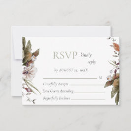 Herfst Romance Boog Bloemen Huwelijk RSVP Kaartje