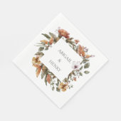 Herfst Romance Boog Bloemen Huwelijk Servet (Hoek)