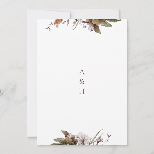 Herfst Romance Boog Bloemen Huwelijksuitnodiging Kaart (Achterkant)