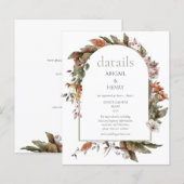 Herfst Romance Boog Bloemen Trouwgegevens (Voorkant / Achterkant)