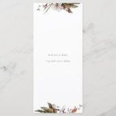 Herfst Romance Boog Bloemen Trouwmenu Menu (Achterkant)