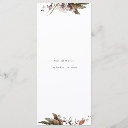 Herfst Romance Boog Bloemen Trouwmenu Menu (Achterkant)