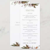 Herfst Romance Boog Bloemen Trouwmenu Menu (Voorkant / Achterkant)
