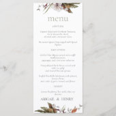 Herfst Romance Boog Bloemen Trouwmenu Menu (Voorkant)