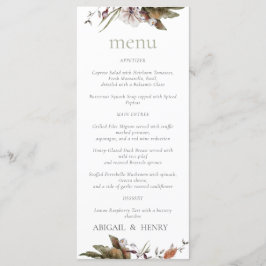 Herfst Romance Boog Bloemen Trouwmenu Menu