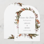 Herfst Romance Boog Bloemenbruiloft Save the date Kaart (Voorkant / Achterkant)