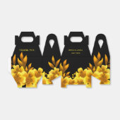 Herfst romance faux gold & blackfloral geometrisch bedankdoosjes (Uitgevouwen)