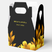 Herfst romance faux gold & blackfloral geometrisch bedankdoosjes (Geopend)