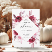 Herfst Romance Goud Lijst Bloemen vrijgezellenfees Kaart