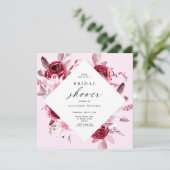 Herfst Romance Goud Lijst Bloemen vrijgezellenfees Kaart (Staand voorkant)