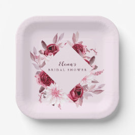 Herfst Romance Goud Lijst Bloemen vrijgezellenfees Papieren Bordje