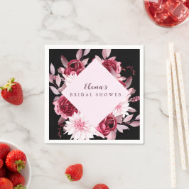 Herfst Romance Goud Lijst Bloemen vrijgezellenfees Servet