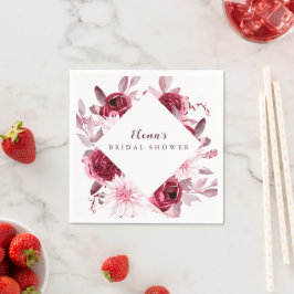 Herfst Romance Goud Lijst Bloemen vrijgezellenfees Servet