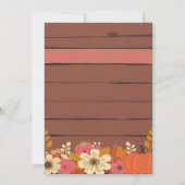 Herfst Romance Rustieke Pompoen en Bloemen bruilof Kaart (Achterkant)
