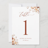 Herfst Romance Trouwtafel nummer (Achterkant)