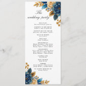 Herfst Romance Waterverf Bloemenbruiloft programma Programmakaart (Achterkant)