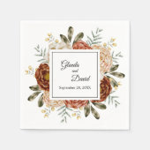 Herfst Romance Waterverf Floral Custom Wedding Servet (Voorkant)