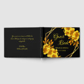 Herfst romance zwart & gouden bloemige geometrisch gastenboek (Volledig)