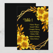 Herfst romance zwart & gouden floral zitkaarten kaart (Voorkant / Achterkant)