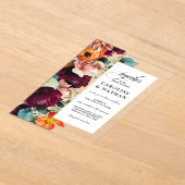 Herfst Romantic Floral Wedding Acryl Uitnodigingen (Laagn)