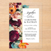 Herfst Romantic Floral Wedding Acryl Uitnodigingen (Voorkant)