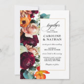 Herfst Romantic Floral Wedding Kaart (Voorkant)