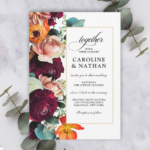 Herfst Romantic Floral Wedding Kaart