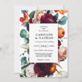 Herfst Romantic Floral Wedding Kaart (Voorkant)