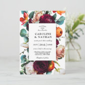 Herfst Romantic Floral Wedding Kaart (Staand voorkant)