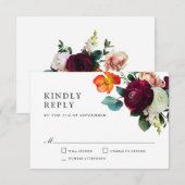 Herfst Romantic Floral Wedding RSVP (Voorkant / Achterkant)