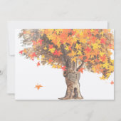 Herfst Romantic Rustic Tree Oranje Yellow Wedding Kaart (Achterkant)