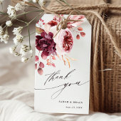 Herfst Romantiek Elegante Waterverf Bloemige Dankj Cadeaulabel