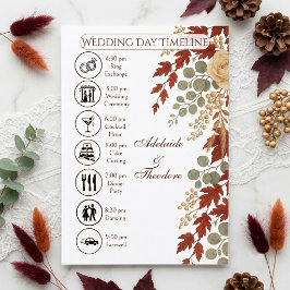 Herfst Romantiek Herfst Bliss | Ivoor Bourgondië B Informatiekaartje