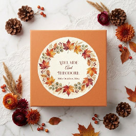 Herfst Romantiek Herfst Bliss | Ivoor Burgundy Tro Ronde Sticker