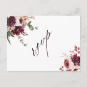 Herfst Romantische Bloemige Trouw QR Code RSVP Briefkaart (Voorkant)