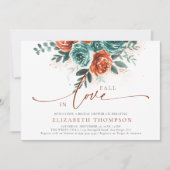 Herfst Romantische Boho Rozen Groen Vrijgezellenfe Kaart (Voorkant)