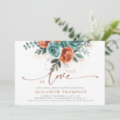 Herfst Romantische Boho Rozen Groen Vrijgezellenfe Kaart (Staand voorkant)