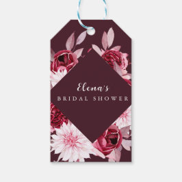 Herfst Romantische Gouden Frame Bloemige bruidsdou Cadeaulabel