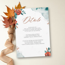 Herfst Romantische Krachtige Teal Oranje Trouwdeta
