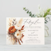 Herfst Romantische pioen Roos aardse verlovingsfee Kaart (Staand voorkant)