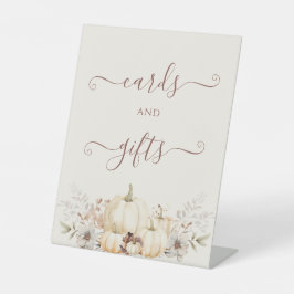 Herfst Romantische pompoenen 'Kaarten en geschenke Reclamebord Met Voetstuk