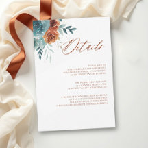 Herfst Romantische Zachte Teal Oranje Trouwdetails