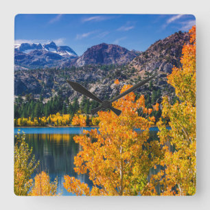 Herfst rond June Lake, Californië Vierkante Klok
