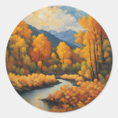 herfst ronde sticker (Voorkant)