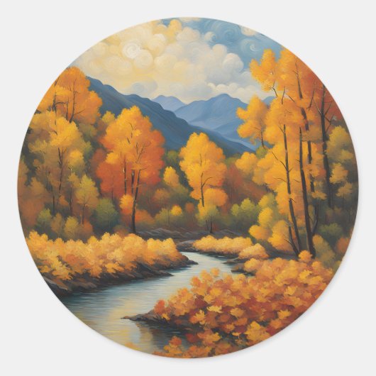 herfst ronde sticker (Voorkant)